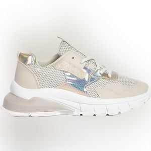 New condition*Women Chunky Sneakers* Size 9 Us / color- beige/ gold/ metallic